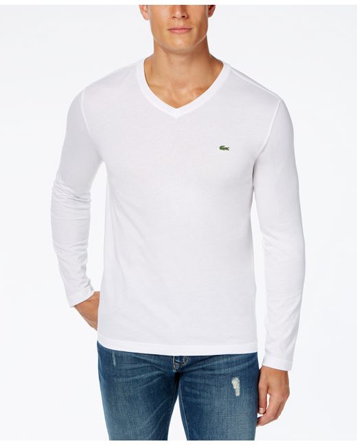 Lacoste V-Neck Casual Long Sleeve Jersey T-Shirt
