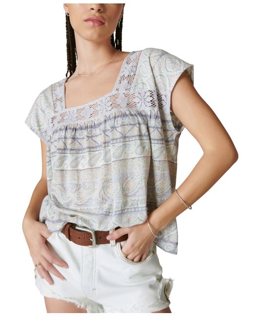 Lucky Brand Printed Beach Square-Neck T-Shirt