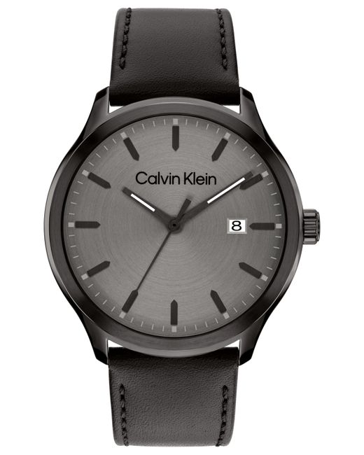 Calvin Klein 3H Quartz Leather Strap Watch 43mm