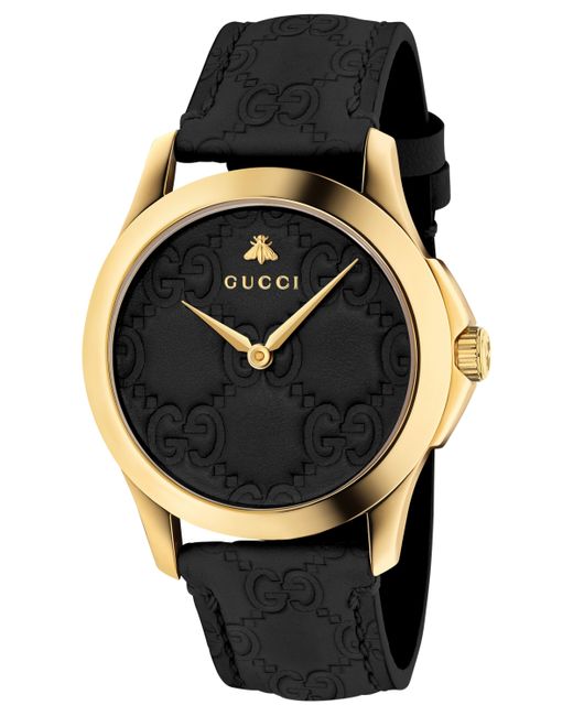 Gucci G-Timeless Leather Strap Watch 38mm