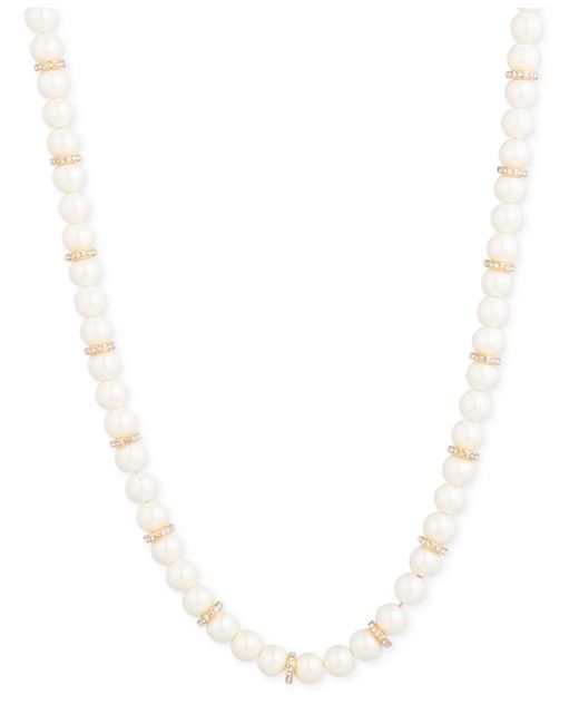 Lauren Ralph Lauren Pave Imitation Pearl Beaded 17 Collar Necklace