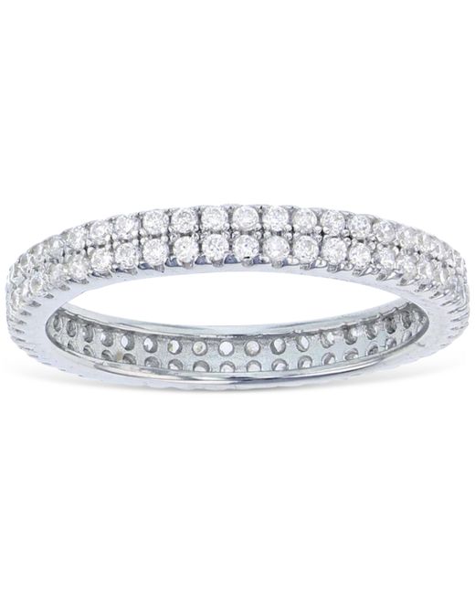 Macy's Cubic Zirconia Double Row Eternity Band Sterling