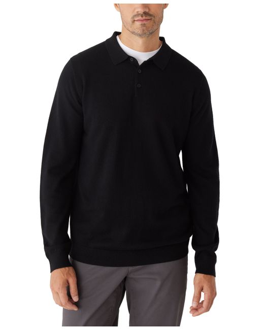 Frank And Oak Merino Wool Long-Sleeve Polo Sweater