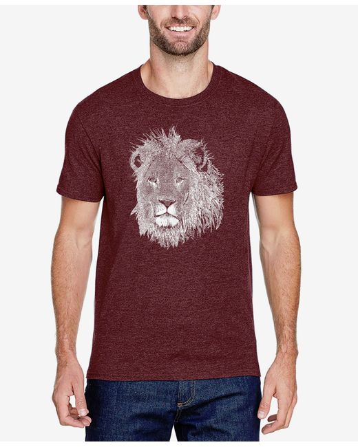 La Pop Art Premium Blend Word Art Lion T-shirt