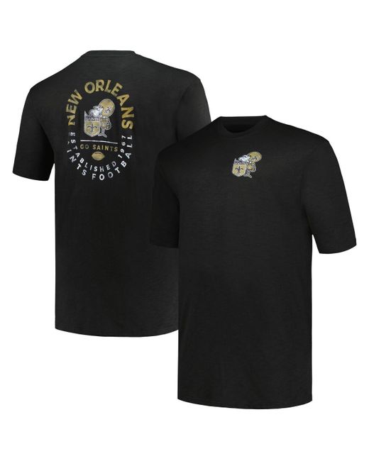 Profile New Orleans Saints Big and Tall Two-Hit Throwback T-shirt