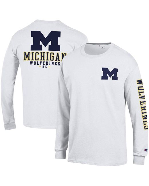 Champion Michigan Wolverines Team Stack Long Sleeve T-shirt