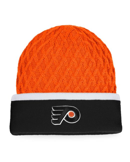 Fanatics and Black Philadelphia Flyers Iconic Striped Cuffed Knit Hat