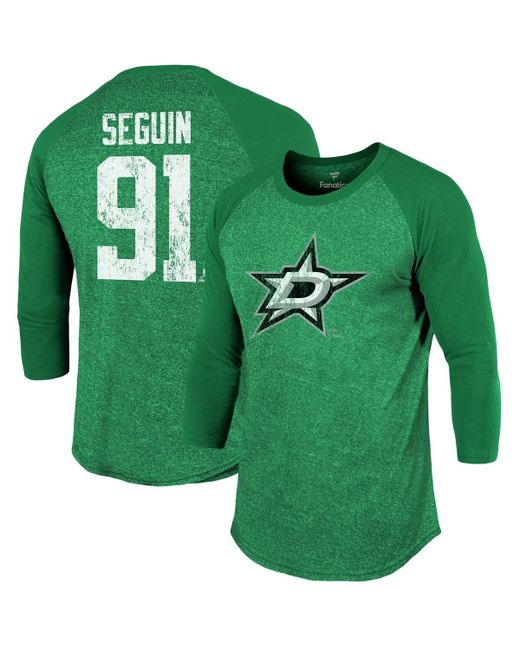 Fanatics Tyler Seguin Dallas Stars Name and Number Tri-Blend Raglan 3/4-Sleeve T-shirt