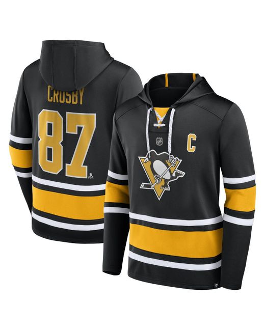 Fanatics Sidney Crosby Pittsburgh Penguins Name and Number Lace-Up Pullover Hoodie