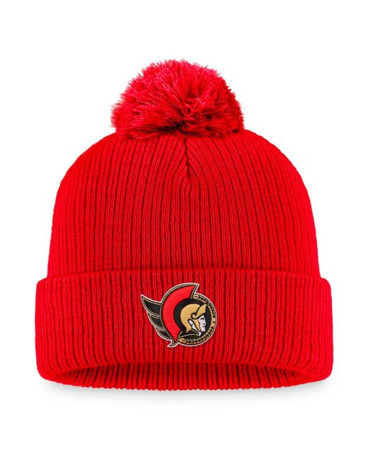 Fanatics Ottawa Senators Core Primary Logo Cuffed Knit Hat with Pom