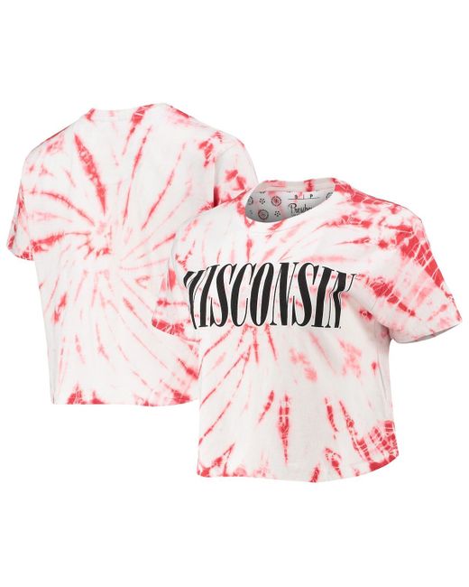 Pressbox Wisconsin Badgers Showtime Tie-Dye Crop T-shirt