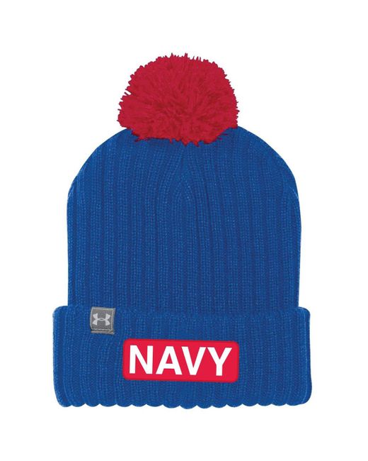 Under Armour Navy Midshipmen 2022 Special Games Nasa Cuffed Knit Hat with Pom