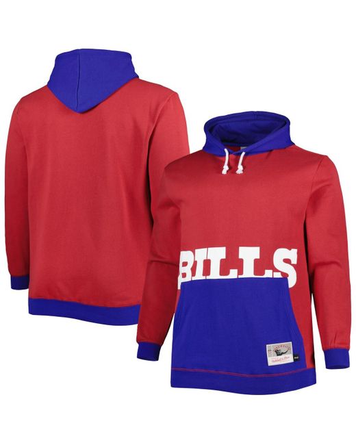Mitchell & Ness and Royal Buffalo Bills Big Tall Face Pullover Hoodie