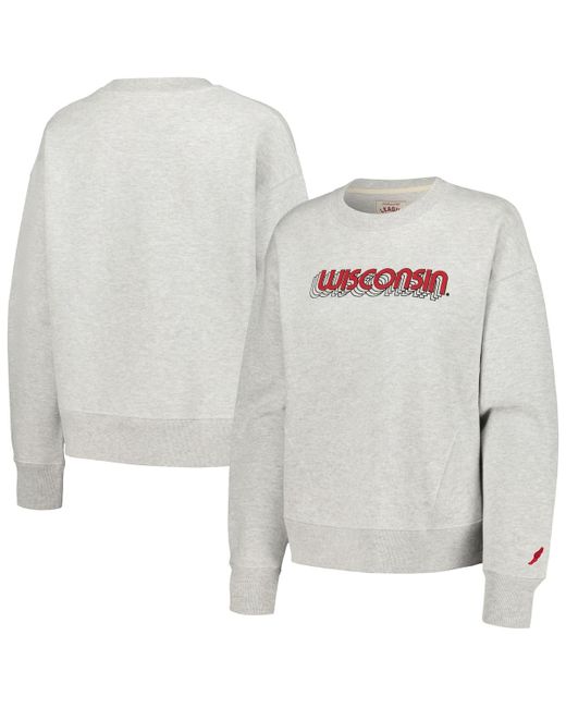 League Collegiate Wear Wisconsin Badgers Boxy Pullover Sweatshirt