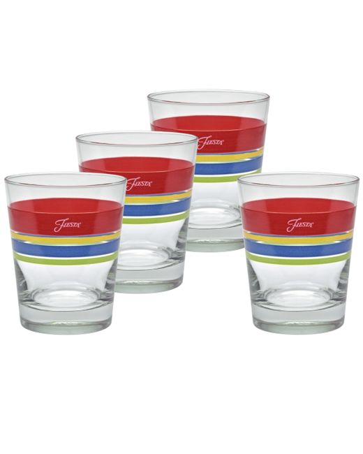 Fiesta Bright Edgeline 15-Ounce Dof Double Old Fashioned Glass Set of 4