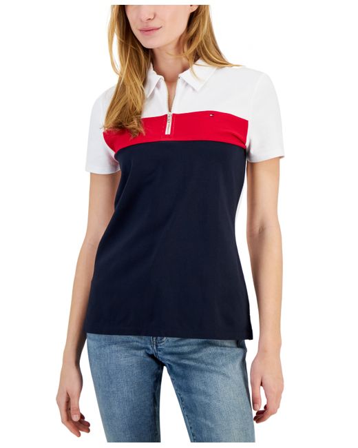 Tommy Hilfiger Colorblocked Zip Polo Shirt