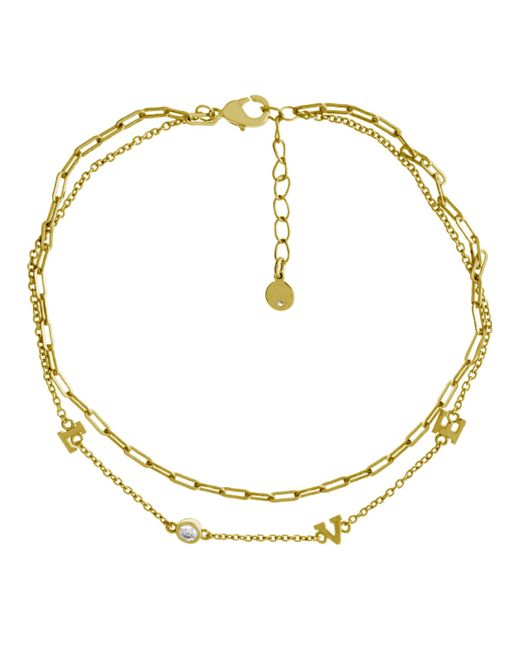 And Now This Love Double Chain Anklet Plate
