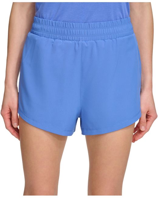 Dkny Sport Solid Double-Layer Training Shorts