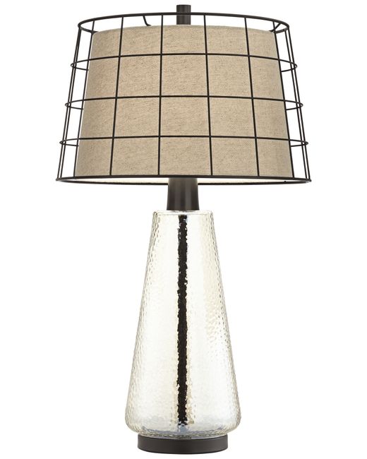 Kathy Ireland Pacific Coast Double Shade with Seeded Glass Table Lamp