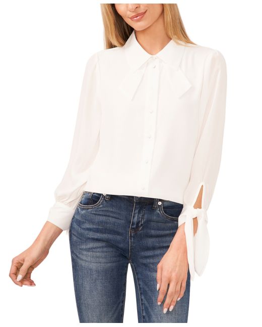 Cece Collared Long Sleeve Button Down Blouse