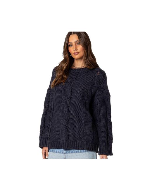Edikted Alene oversized cable knit sweater