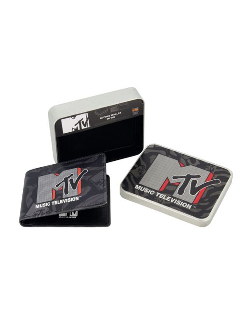Mtv Logo Bifold Wallet Slim with Decorative Tin for and