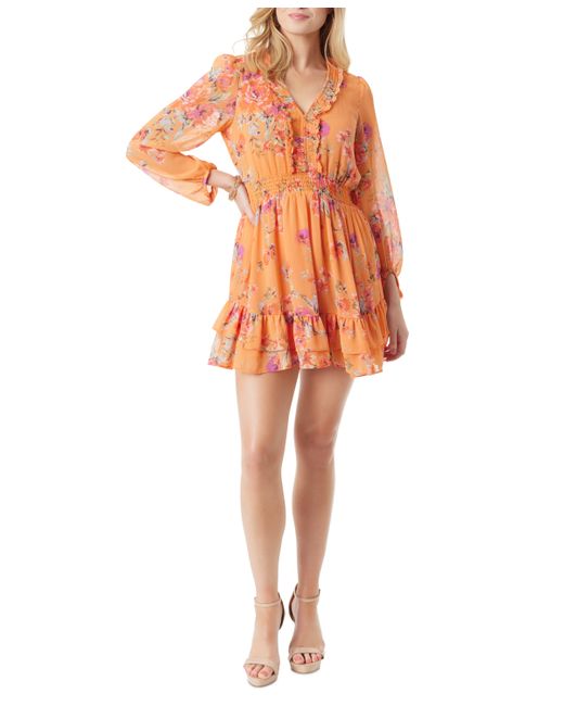 Jessica Simpson Yara Print Smocked Mini Dress