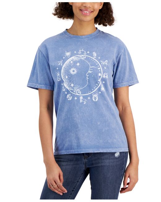 Rebellious One Juniors Cotton Zodiac Graphic-Print T-Shirt