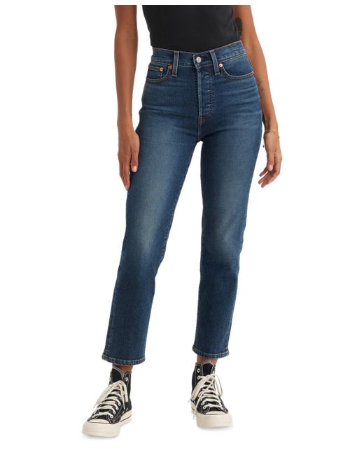 Levi's Wedgie Straight-Leg High Rise Cropped Jeans