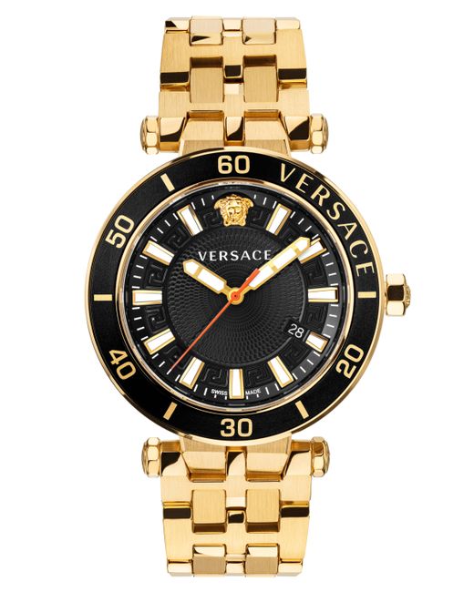 Versace Swiss Greca Sport Tone Stainless Steel Bracelet Watch 43mm