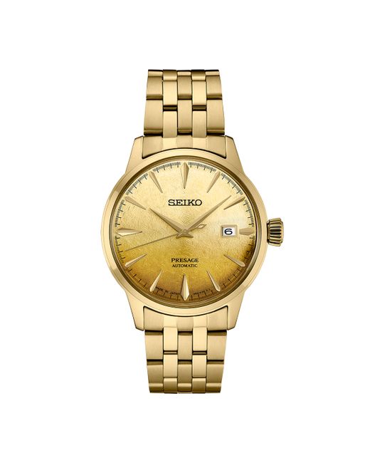 Seiko Automatic Presage Cocktail Time Gold-Tone Stainless Steel Bracelet Watch 41mm