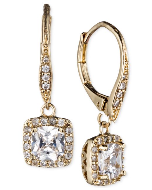AK Anne Klein Pave Crystal Drop Earrings