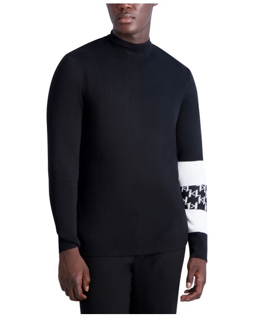 Karl Lagerfeld Long Sleeve Mock Neck Sweater White