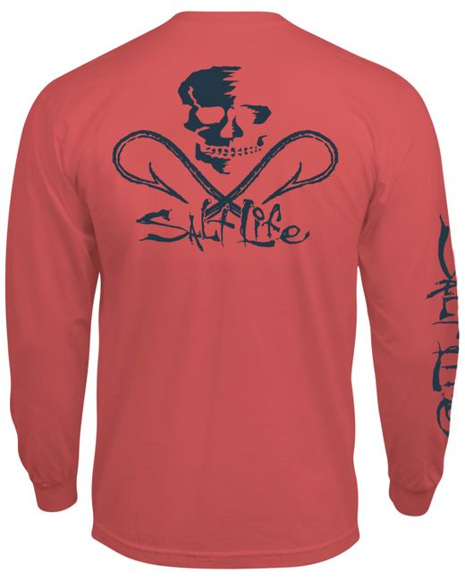 Salt Life Skull Hooks Logo Graphic Long-Sleeve T-Shirt
