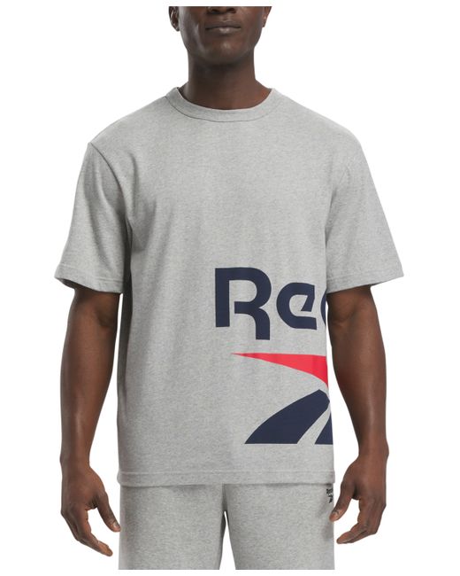 Reebok Regular-Fit Side Vector Logo Graphic T-Shirt nvy
