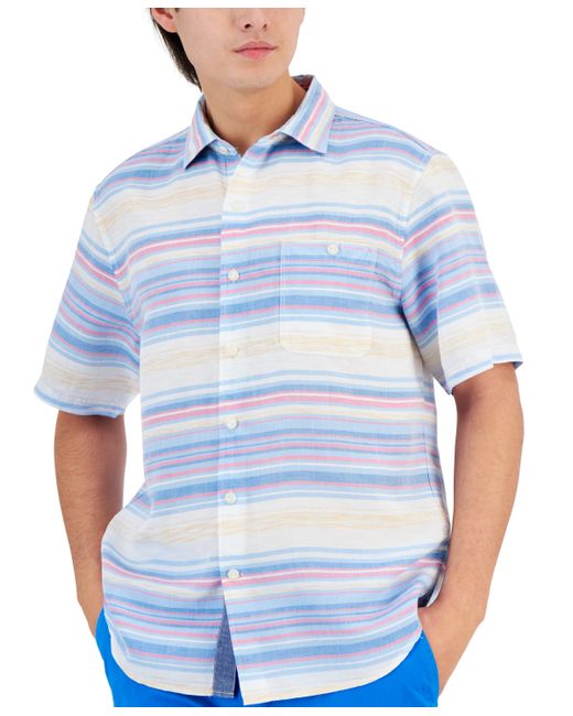 Tommy Bahama Cloud Nine Short-Sleeve Striped Button-Front Shirt