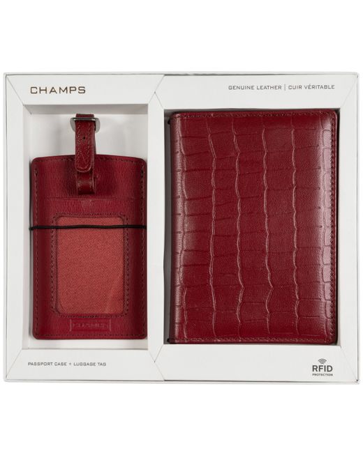 Champs Rfid Blocking Passport Holder and Luggage Tag Combo Set