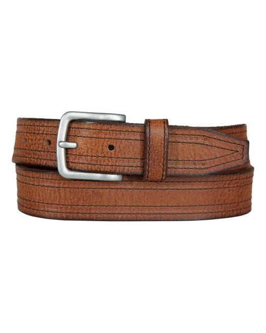 Lucky Brand Antique-Like Leather Belt with Darker Stitching Detail