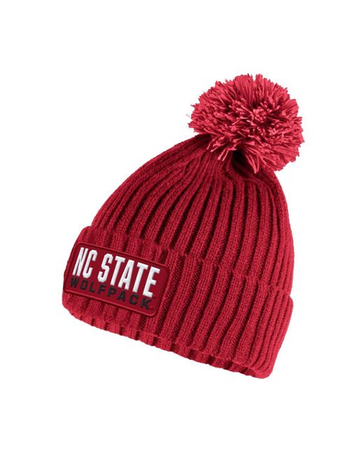Adidas Nc State Wolfpack Modern Ribbed Cuffed Knit Hat with Pom
