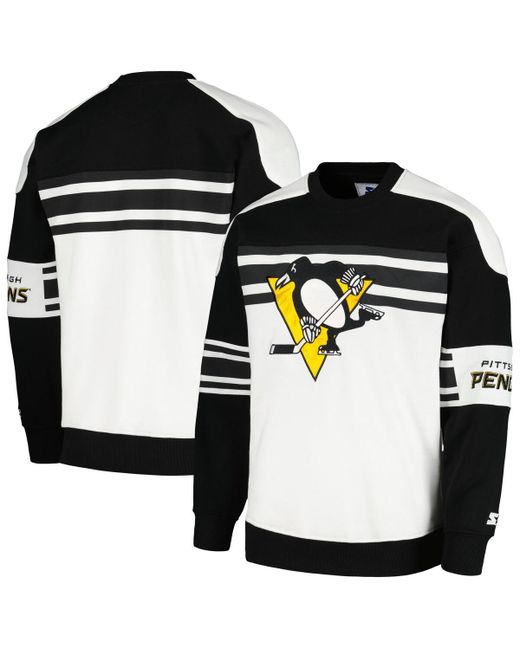 Starter Pittsburgh Penguins Defense Fleece Crewneck Pullover Sweatshirt