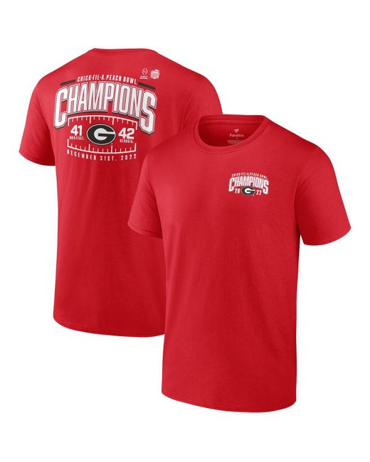 Fanatics Georgia Bulldogs College Football Playoff 2022 Peach Bowl Champions Score T-shirt