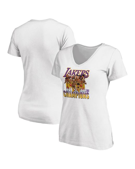 Fanatics Los Angeles Lakers 2020 Nba Finals Champions Team Caricature V-Neck T-shirt