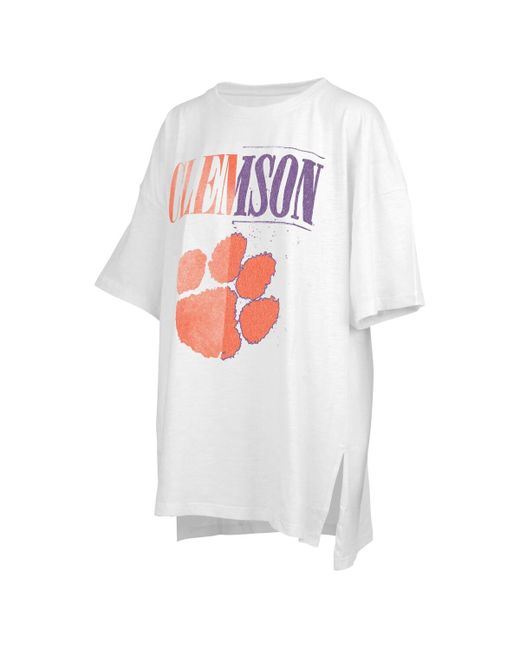Pressbox Distressed Clemson Tigers Lickety-Split Oversized T-shirt