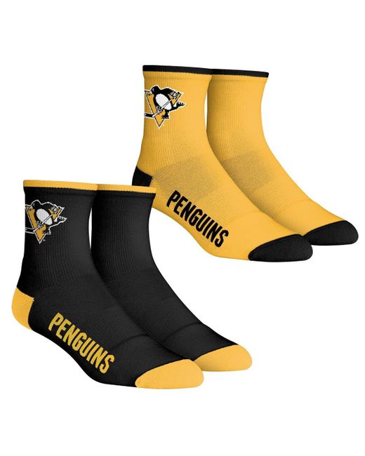 Rock 'em Socks Pittsburgh Penguins Core Team 2-Pack Quarter Length Sock Set Yellow