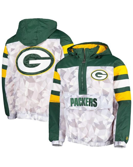 Starter Green Bay Packers Thursday Night Gridiron Raglan Half-Zip Hooded Jacket