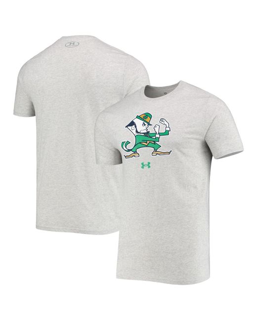 Under Armour Heathered Notre Fighting Irish Mascot Logo Performance Cotton T-shirt