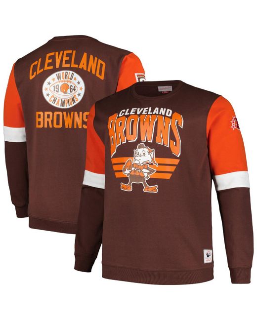 Mitchell & Ness Cleveland Browns Big and Tall Fleece Pullover Sweatshirt