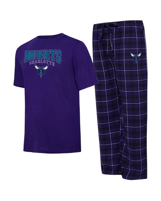 College Concepts Black Charlotte Hornets Arctic T-shirt and Pajama Pants Sleep Set