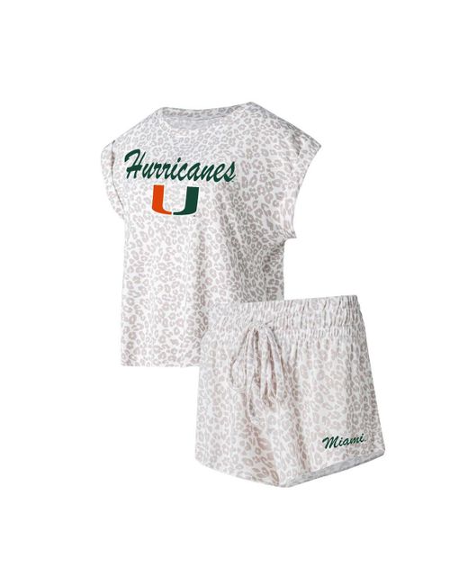 Concepts Sport Miami Hurricanes Montana T-shirt and Shorts Sleep Set