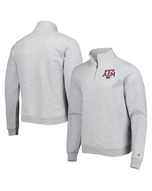League Collegiate Wear Heather Texas AM Aggies Stack Essential Fleece Quarter-Zip Sweatshirt